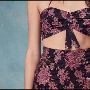 FOR LOVE & LEMONS LUELLA METALLIC CROP TOP